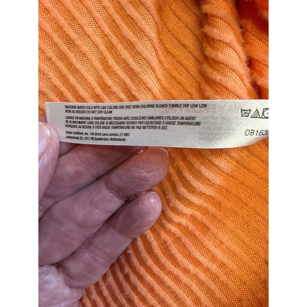 Out From Under Urban Outfitters Orange Ribbed Hooded Cardigan Cozy‎ Y2K Womens S